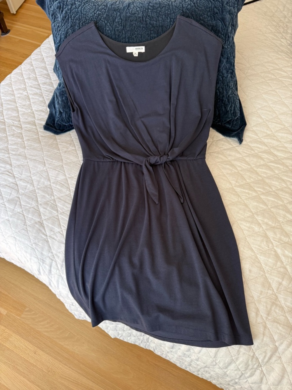 Brooklyn Industries Navy Knot-Front Sleeveless Mini Dress